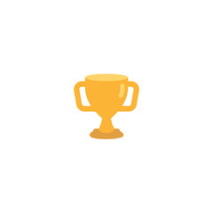 Trophy vector flat icon. Golden cup, winners award - Vector