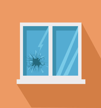 broken window icon in flat style