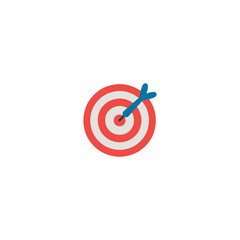 Direct hit vector flat icon. Dart game boar isolated - Vector