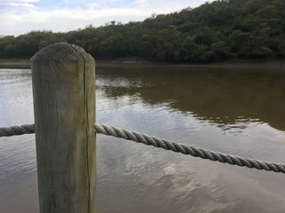 old wooden pier on the lake