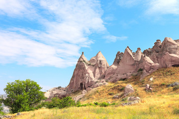 Caves in rock, Selime Monastery, Ihlara Valley, Cappadocia, Turkey