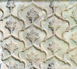 Bas-relief with floral ornament in  Golestan Palace, Tehran, Iran