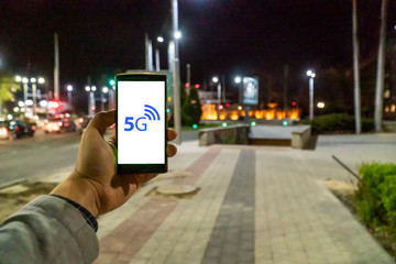 5g network danger displayed outdoors