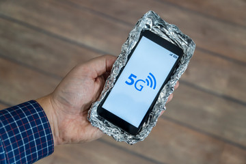 5g smartphone with aluminum foil case