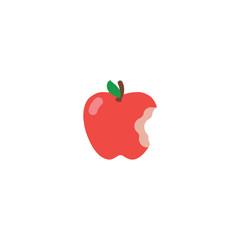 Red Apple Flat Vector Icon. Isolated Red Apple Illustration Symbol - Vector