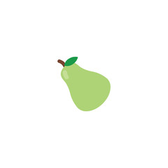 Pear Fresh Fruit Flat Vector Icon. Isolated Pear Illustration Symbol - Vector