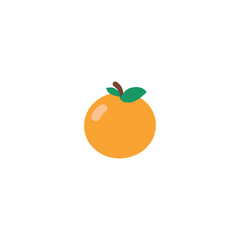 Orange Fresh Fruit Flat Vector Icon. Tangerine Fruit. Isolated Orange Exotic Illustration Symbol - Vector