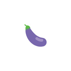 Eggplant Vector Icon. Aubergine Vegetable Flat Vector Icon. Isolated Aubergine Illustration Symbol - Vector