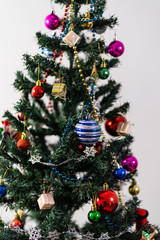 Beautiful christmas tree isolated on white background