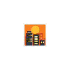 Morning city vector flat icon. Isolated night city, cityscape buildings, skyscrapers emoji illustration 