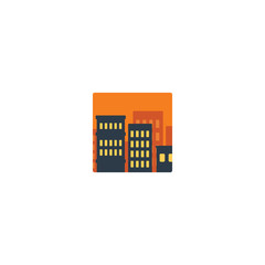 Cityscape Flat Vector Icon. Cityscape At Dusk. Isolated Cityscape Emoji, Emoticon, Illustration - Vector