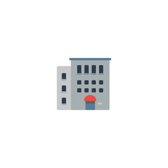 Entertainment, Office, Residential Building Flat Vector Icon. Isolated Shopping Mall Illustration - Vector
