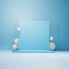 Abstract geometric podium background, mock up, blank  minimalistic empty showcase template, Modern art deco shop display, pastel colors. 3d render.