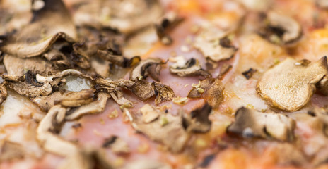 Fresh made Pizza full screen macro shot
