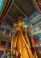 Fototapeta premium Giant Buddha in Lama Yonghe Temple in Beijing China