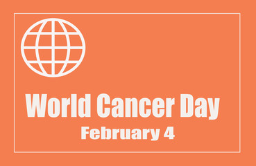 World Cancer Day  Illustration with Date and Copy Space