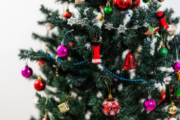 Beautiful christmas tree isolated on white background