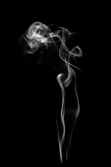 Abstract white smoke  on black background. smoke  on black background