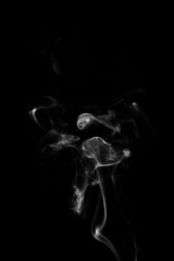Abstract white smoke  on black background. smoke  on black background