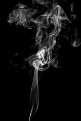 Abstract white smoke  on black background. smoke  on black background