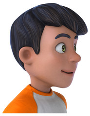 Fun 3D cartoon Asian teenager .