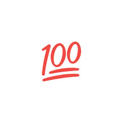 100 point flat vector Icon. Isolated one hundred point emoji illustration