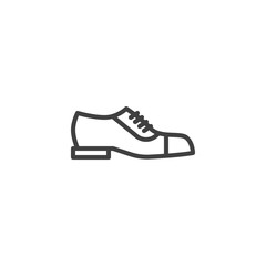 Groom shoes line icon. linear style sign for mobile concept and web design. Men weddings shoes outline vector icon. Symbol, logo illustration. Vector graphics