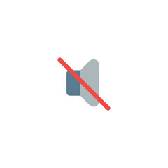 Mute sound flat vector Icon. Isolated silent mode, no audio emoji illustration