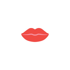 Kiss Mark flat vector Icon. Isolated Kiss, Human Lips, Kissing emoji illustration