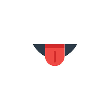 Tongue Flat Vector Icon. Isolated Stock Out Tongue Emoji Illustration