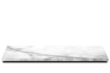 Empty marble table floor on white background. For your products. - Image.