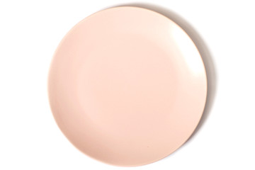 pink plate on a white background