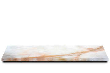 Empty marble table floor on white background. For your products. - Image.