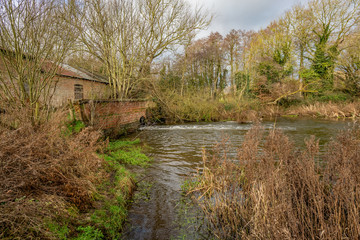 he old mill on the River Bure iin Rural Norfolk