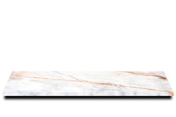 Empty marble table floor on white background. For your products. - Image.