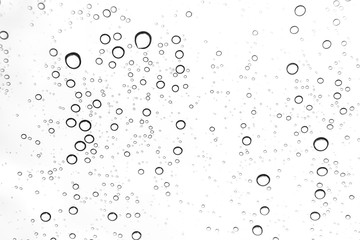 Rain drops on window glasses surface Natural Pattern of raindrops. Natural pattern of raindrops on white background for your design.