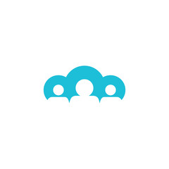 cloud  business management logo design vector