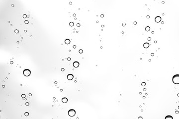 Rain drops on window glasses surface Natural Pattern of raindrops. Natural pattern of raindrops on white background for your design.