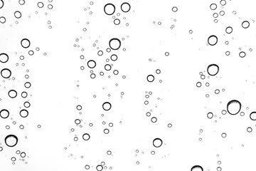 Rain drops on window glasses surface Natural Pattern of raindrops. Natural pattern of raindrops on white background for your design.
