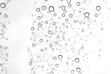 Rain drops on window glasses surface Natural Pattern of raindrops. Natural pattern of raindrops on white background for your design.