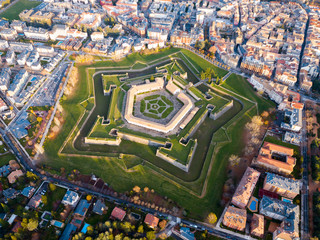 Aerial view of Citadel of Jaca, Spain - obrazy, fototapety, plakaty