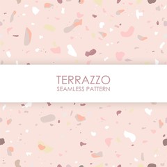 Fototapeta na wymiar Terrazzo color seamless pattern design. Abstract background pastel color wallpaper vector.