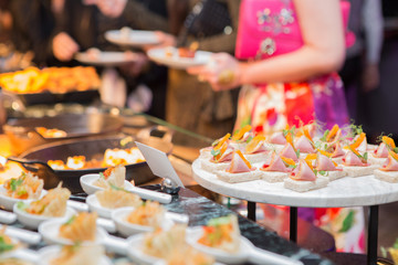 Selective focus of Mini cocktail  in the party