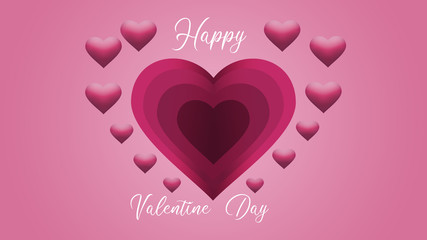 Card for Saint Valentine's Day. Big heart on pink background with greetings. Copyspace. Modern artwork, bright wallpaper. Flyer for your device, design or advertisement. Romantic, love concept.