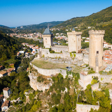Aerial view of Chateau de Foix