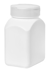 Pill jar mockup isolated. Supplement bottle. Pharmacy tablet or capsule medical container