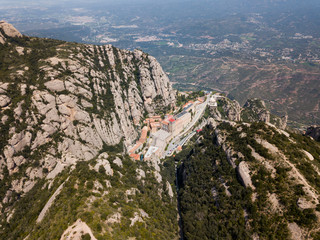 Fototapeta na wymiar Aerial view of Montserrat Abbey, Spain