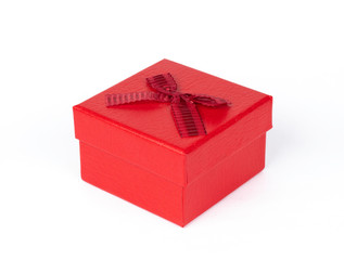 Red gift box, isolated on a white background