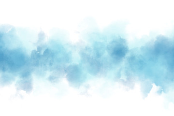 Naklejka premium Set of blue watercolor brush stroke isolated on white background.