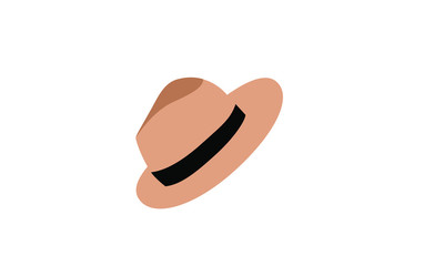 brown fedora hat icon logo design illustration